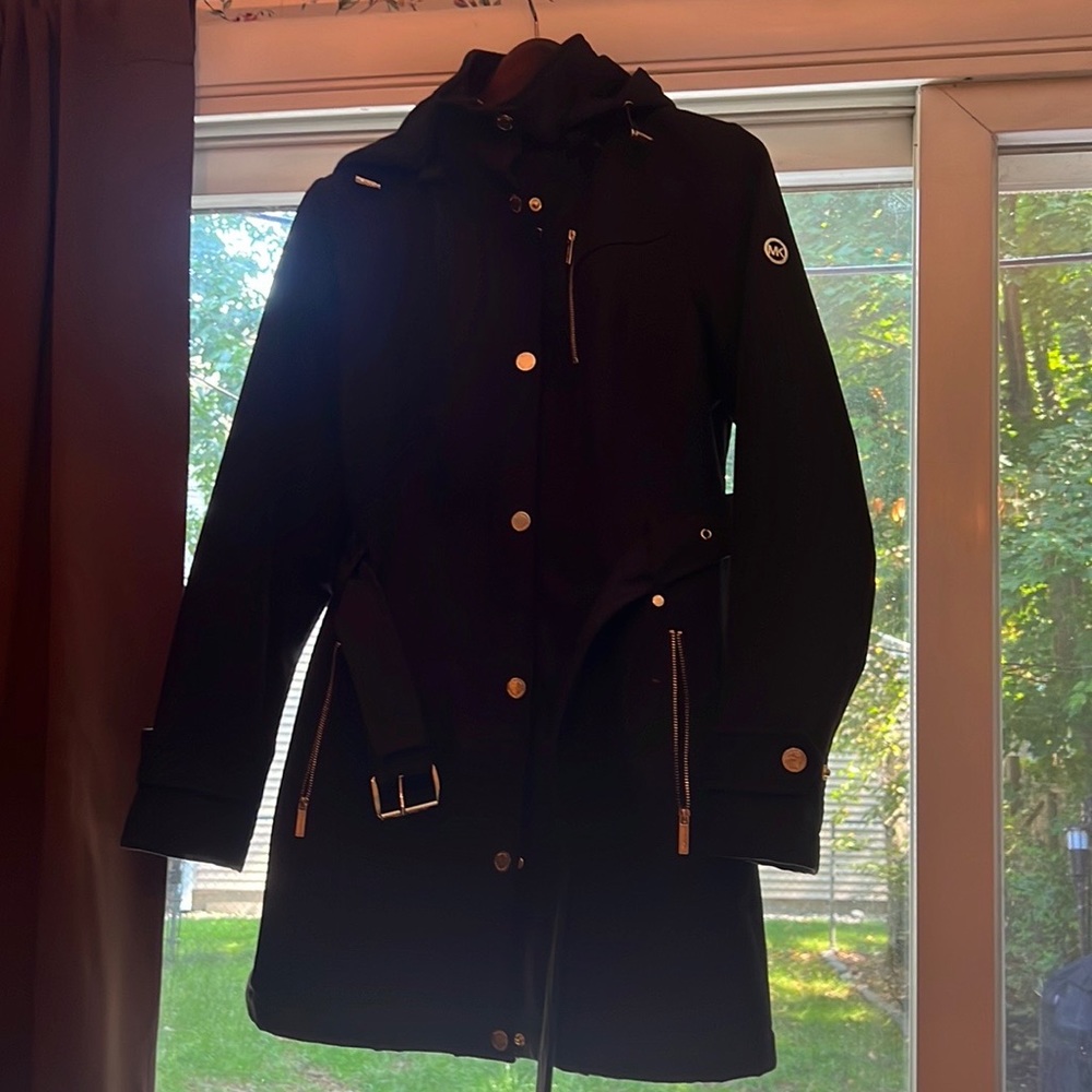 Michael Kors Hooded Raincoat - Petite Medium